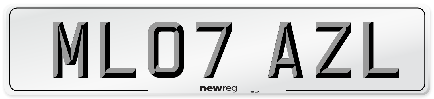 ML07 AZL Number Plate from New Reg